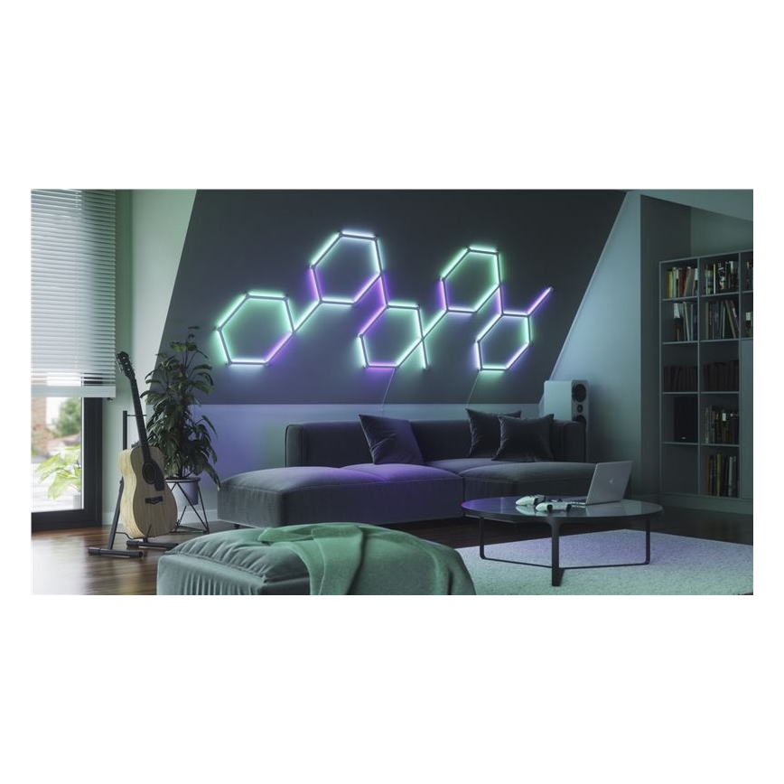 Nanoleaf - KOMPLEKTAS 9x LED RGBW Pritemdomas bėgis LINES LED/2W/230V 1200-6000K Wi-Fi