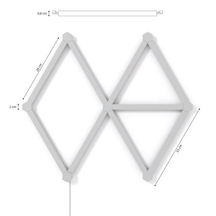 Nanoleaf - KOMPLEKTAS 9x LED RGBW Pritemdomas bėgis LINES LED/2W/230V 1200-6000K Wi-Fi