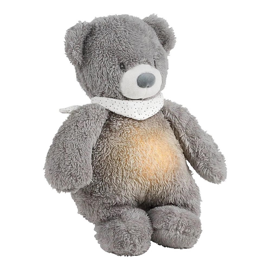 Nattou - Snuggle buddy su melodija ir šviesa SLEEPY BEAR 4in1 pilka