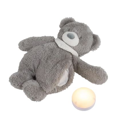 Nattou - Snuggle buddy su melodija ir šviesa SLEEPY BEAR 4in1 pilka