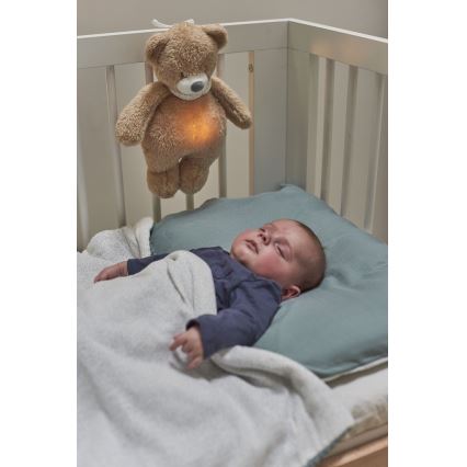 Nattou - Snuggle buddy su melodija ir šviesa SLEEPY BEAR 4in1 ruda