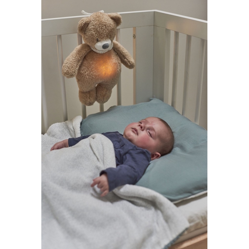 Nattou - Snuggle buddy su melodija ir šviesa SLEEPY BEAR 4in1 ruda