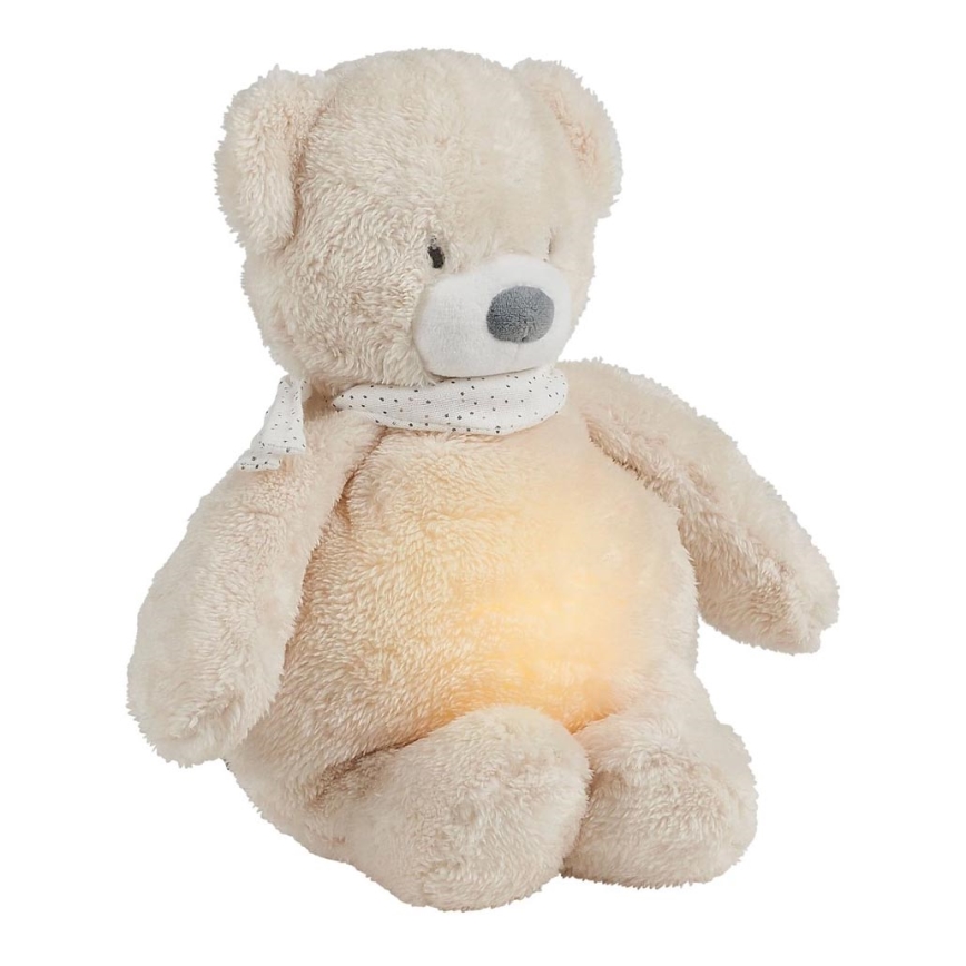 Nattou - Snuggle buddy su melodija ir šviesa SLEEPY BEAR 4in1 smėlio spalva