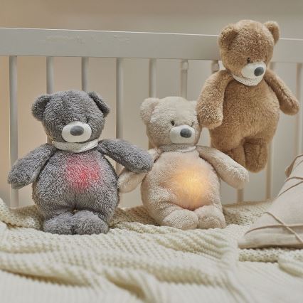 Nattou - Snuggle buddy su melodija ir šviesa SLEEPY BUNNY 4in1 smėlio spalva