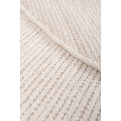 Natūralus apvalus kilimas FIR WOOL 160 cm 2600 g/m2 kreminis