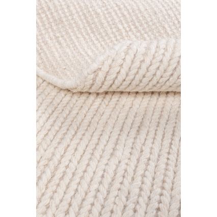 Natūralus apvalus kilimas FIR WOOL 160 cm 2600 g/m2 kreminis