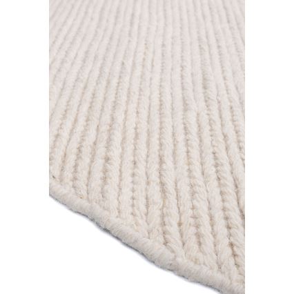 Natūralus apvalus kilimas FIR WOOL 160 cm 2600 g/m2 kreminis