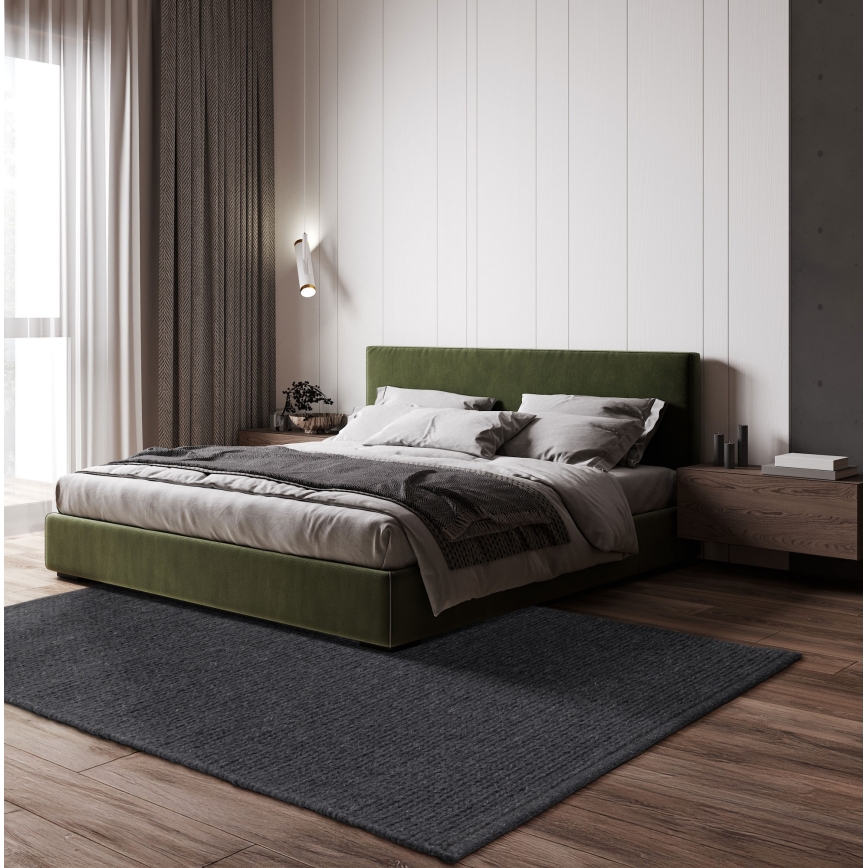 Natūralus kilimas FIR WOOL 120x170 cm 2600 g/m2 antracitas