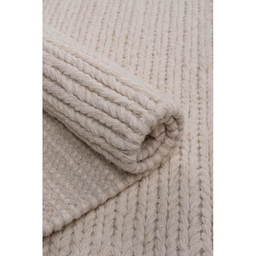 Natūralus kilimas FIR WOOL 120x170 cm, 2600 g/m2, kreminės spalvos
