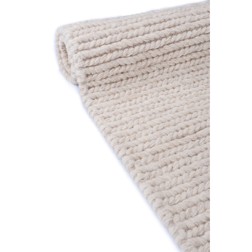Natūralus kilimas FIR WOOL 120x170 cm, 2600 g/m2, kreminės spalvos
