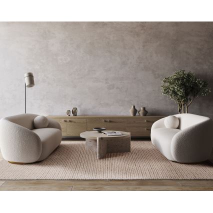 Natūralus kilimas FIR WOOL 160x230 cm 2600 g/m2 kreminės spalvos