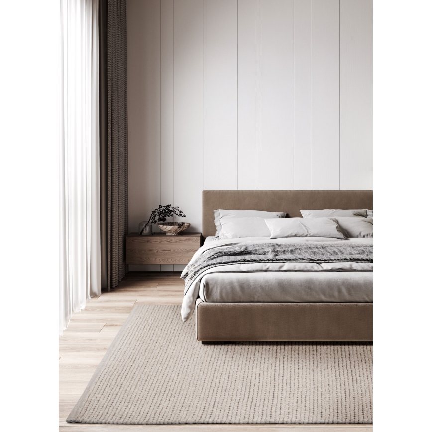Natūralus kilimas FIR WOOL 160x230 cm 2600 g/m2 kreminės spalvos