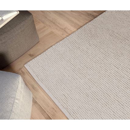 Natūralus kilimas FIR WOOL 160x230 cm 2600 g/m2 kreminės spalvos