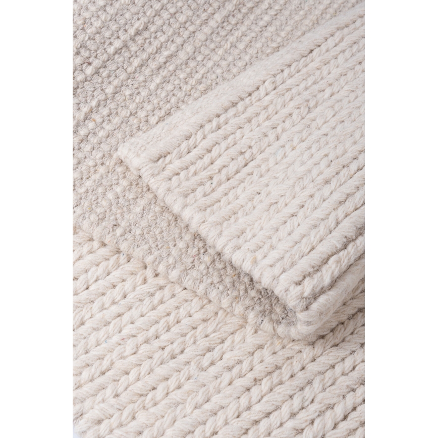 Natūralus kilimas FIR WOOL 160x230 cm 2600 g/m2 kreminės spalvos