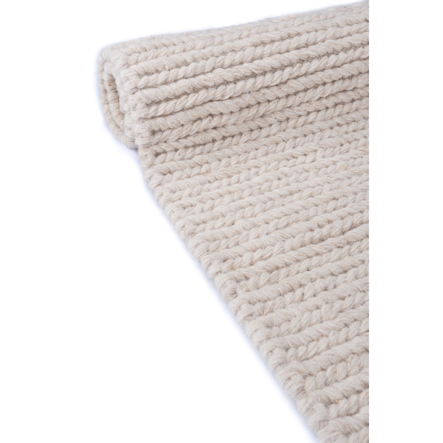 Natūralus kilimas FIR WOOL 160x230 cm 2600 g/m2 kreminės spalvos