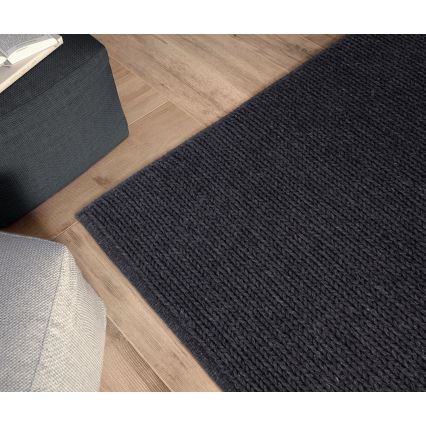 Natūralus kilimas FIR WOOL 70x140 cm 2600 g/m2 antracitas