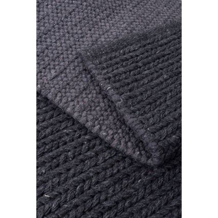 Natūralus kilimas FIR WOOL 70x140 cm 2600 g/m2 antracitas