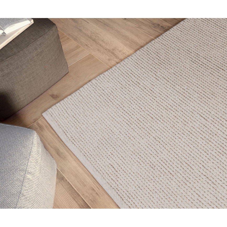Natūralus kilimas FIR WOOL 70x140 cm 2600 g/m2 kreminis