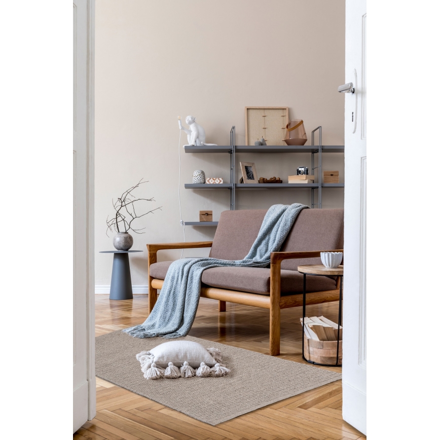 Natūralus kilimas FIR WOOL 70x140 cm 2600 g/m2 smėlinė
