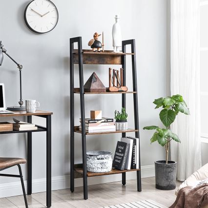 NAVARO knygų spinta ruda/juoda