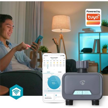 Vandens srauto reguliatorius 4xAA Wi-Fi Tuya IP54