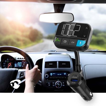 FM automobilinis siųstuvas su laisvų rankų funkcija