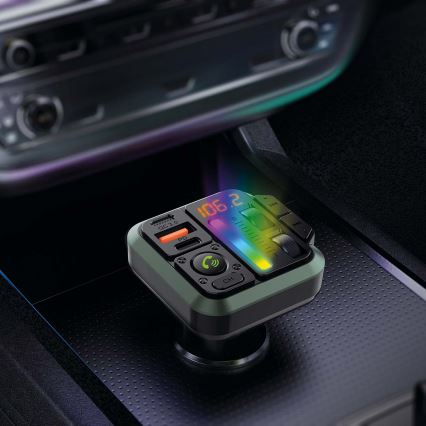 FM automobilinis siųstuvas su laisvų rankų funkcija