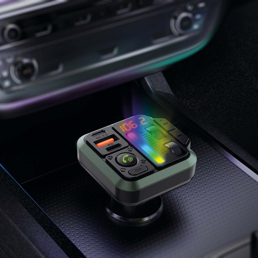 FM automobilinis siųstuvas su laisvų rankų funkcija