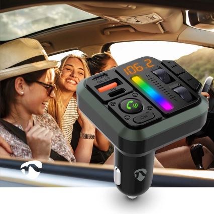 FM automobilinis siųstuvas su laisvų rankų funkcija