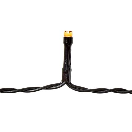 LED lauko girlianda, 192 LED lempučių, 7 režimai, 3xAA, 14,9 m, IP44, šilta balta