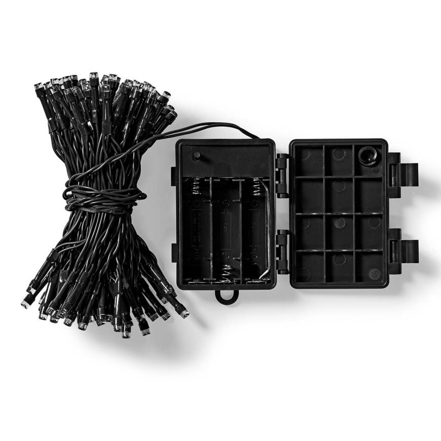 LED lauko girlianda, 192 LED lempučių, 7 režimai, 3xAA, 14,9 m, IP44, šilta balta