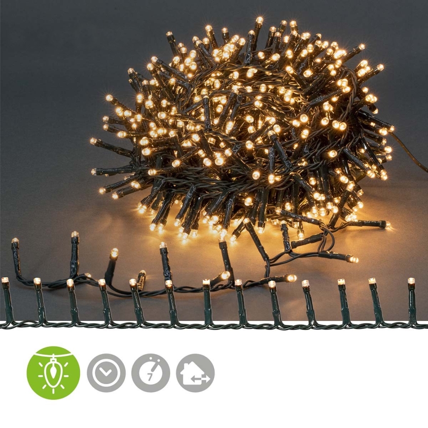 LED lauko kalėdinė girlianda 400xLED/7 funkcijų 11m IP44 šiltai balta