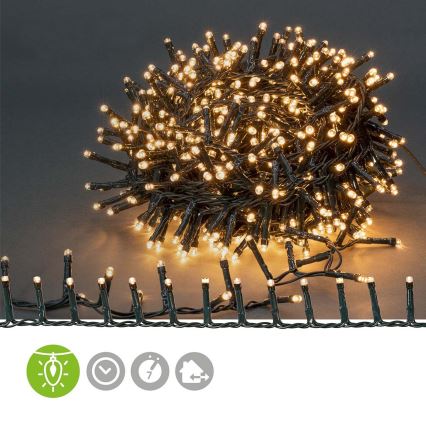 LED Lauko kalėdinė girlianda 560xLED/7 funkcijų 14m IP44 šiltai balta
