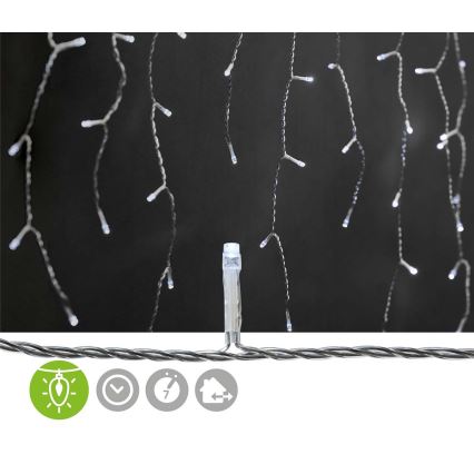 Lauko LED užuolaida 180xLED/7 funkcijų 10,9 m IP44 šaltai balta