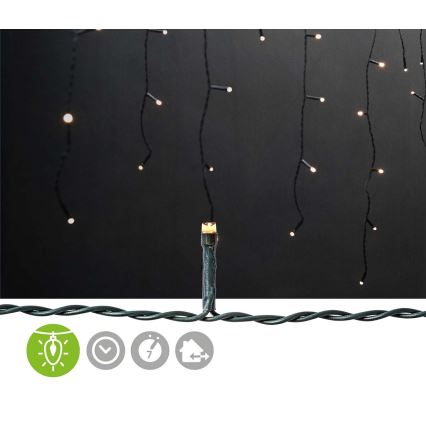 LED lauko kalėdinė užuolaida 360 LED/7 režimų 14 m IP44 šiltai balta
