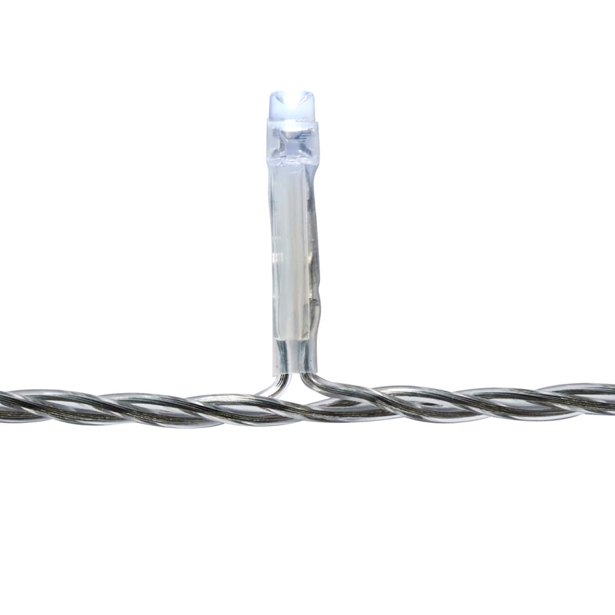 LED lauko užuolaida, 360 LED, 7 funkcijų, 14 m, IP44, šaltai balta