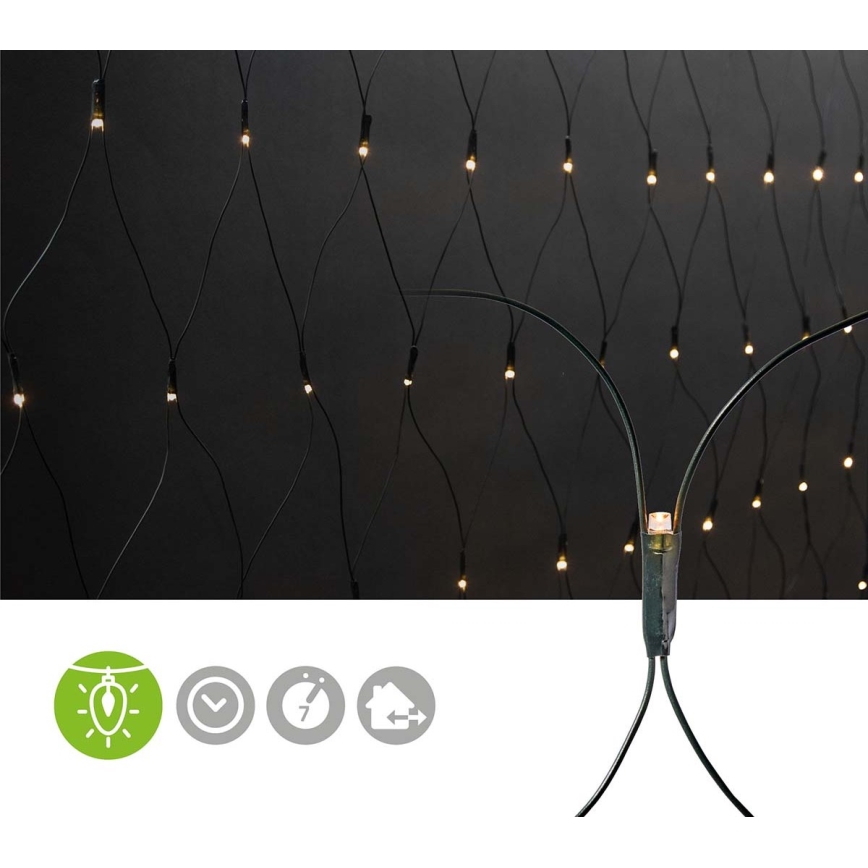 LED lauko užuolaida 160xLED/7 funkcijų 5m IP44 šiltai balta
