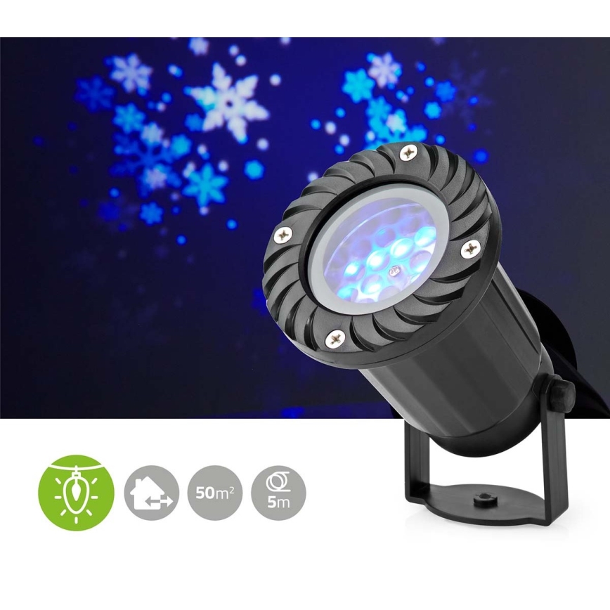 LED Kalėdinis lauko snaigių projektorius 5W/230V IP44