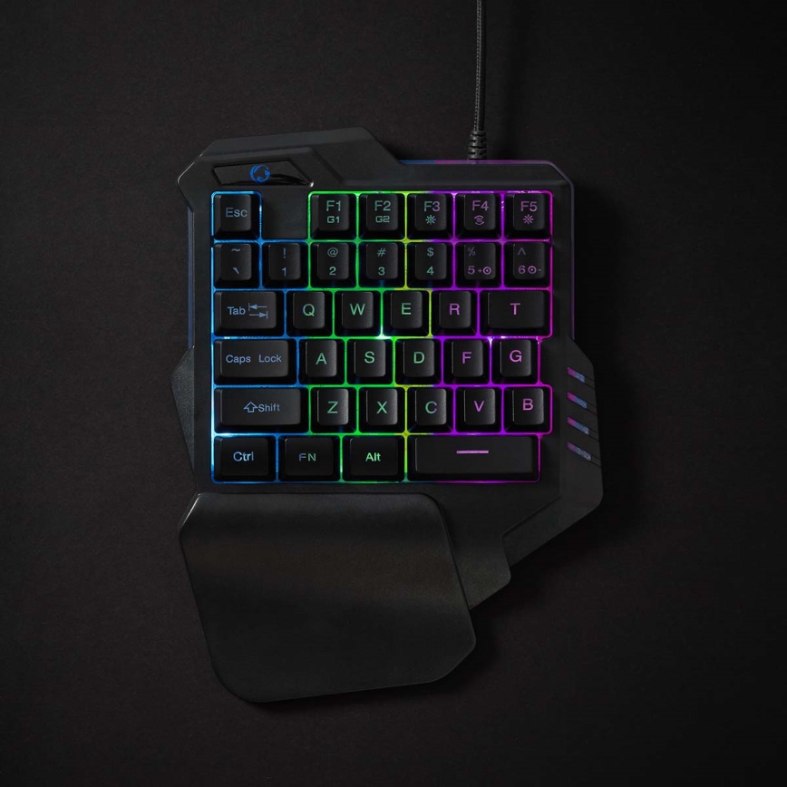 LED RGB Žaidimų klaviatūra vienai rankai 5V