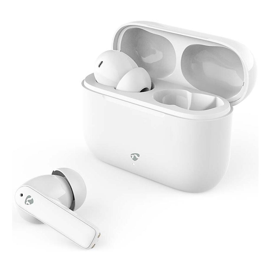 Nedis HPBT2425WT – belaidės ausinės su ENC 450 mAh + 2x 40 mAh IPX4, baltos