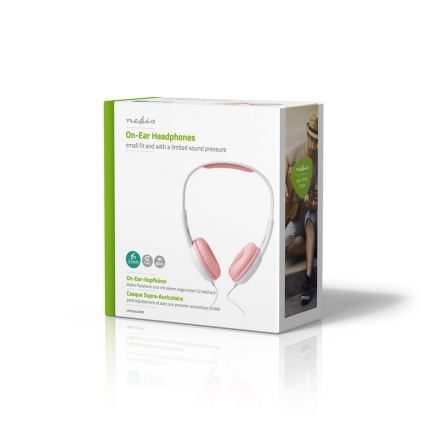 Wired headphones pink / white