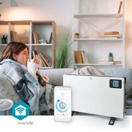 Elektrinis tiesioginis šildytuvas/konvektorius 750/1250/2000W/230V Wi-Fi Tuya + nuotolinis valdymas