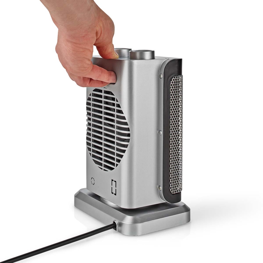 Ventiliatorius su keraminiu kaitinimo elementu 1000/1500W/230V sidabrinis