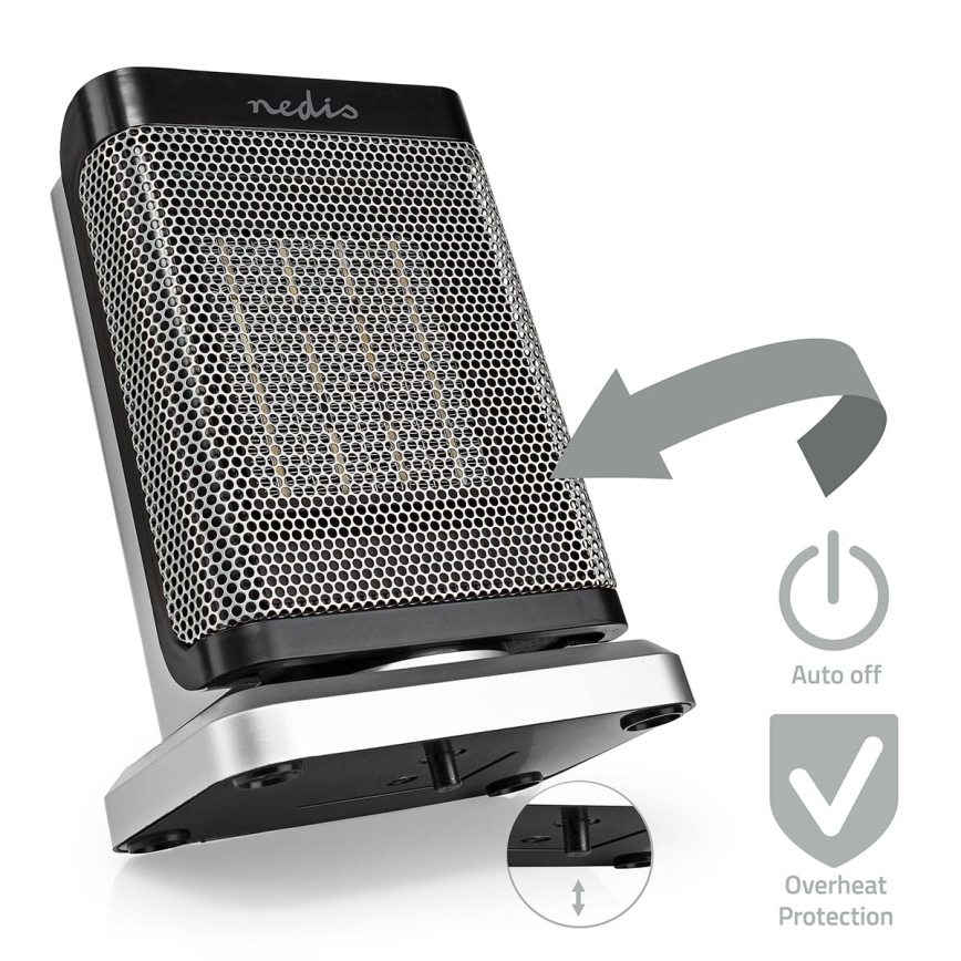 Ventiliatorius su keraminiu kaitinimo elementu 1000/1500W/230V sidabrinis