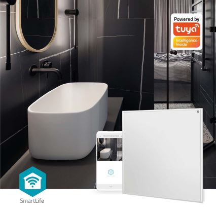 Infraraudonųjų spindulių šildymo panelė 350W/230V 59,8x62 cm IP44 Wi-Fi Tuya + nuotolinis valdymas