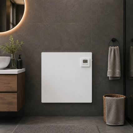 Infraraudonųjų spindulių šildymo panelis su LCD ekranu 425W/230V IP44 balta