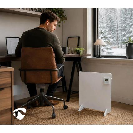 Infraraudonųjų spindulių šildymo panelis su LCD ekranu 425W/230V IP44 balta