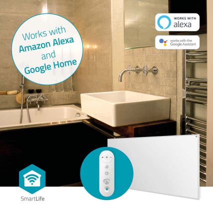 Infraraudonųjų spindulių šildymo panelė 700W/230V 120x62 cm IP44 Wi-Fi Tuya + nuotolinio valdymo pultas