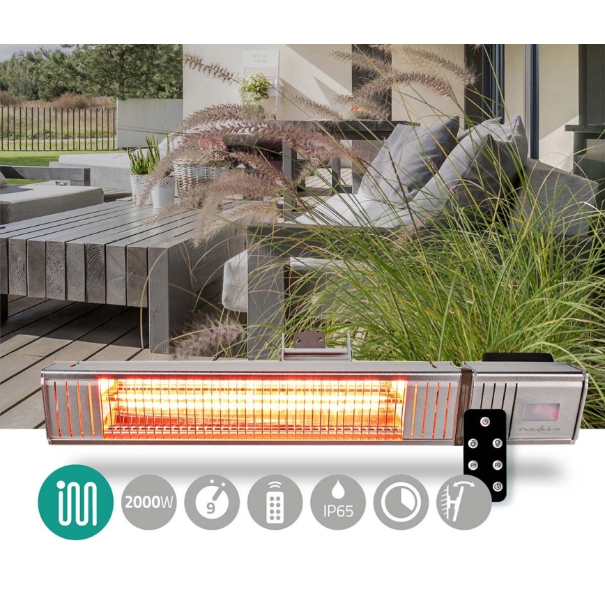 Lauko šildymo elementas 100W/2000W/230V IP65 + nuotolinio valdymo pultas