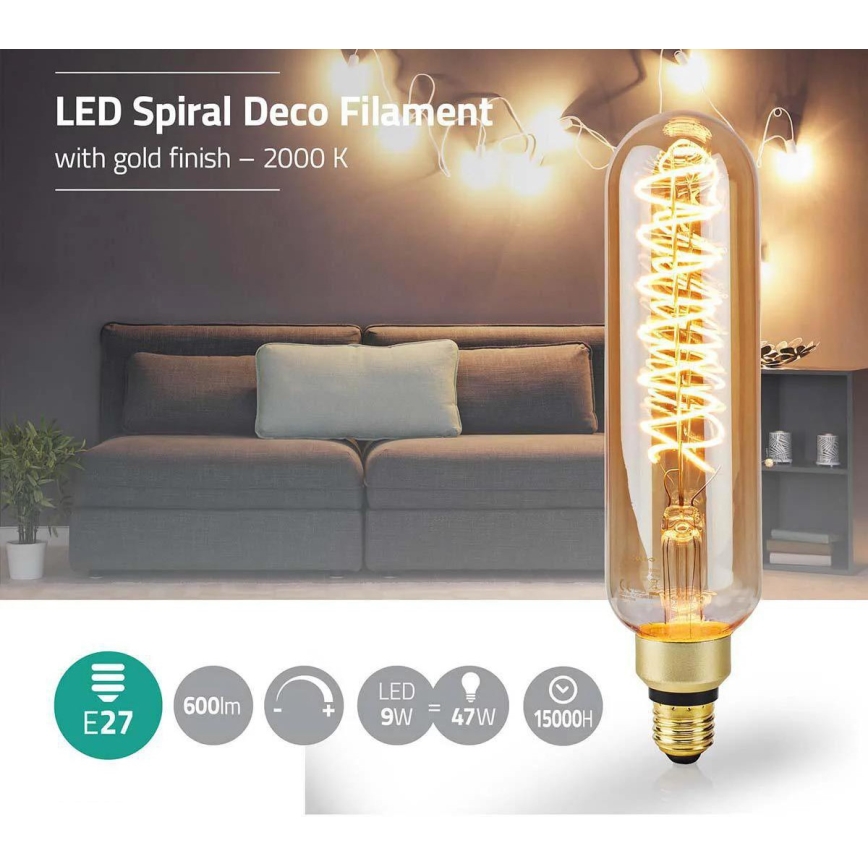 Reguliuojama LED lemputė FILAMENT T65 E27/8,5W/230V 2000K